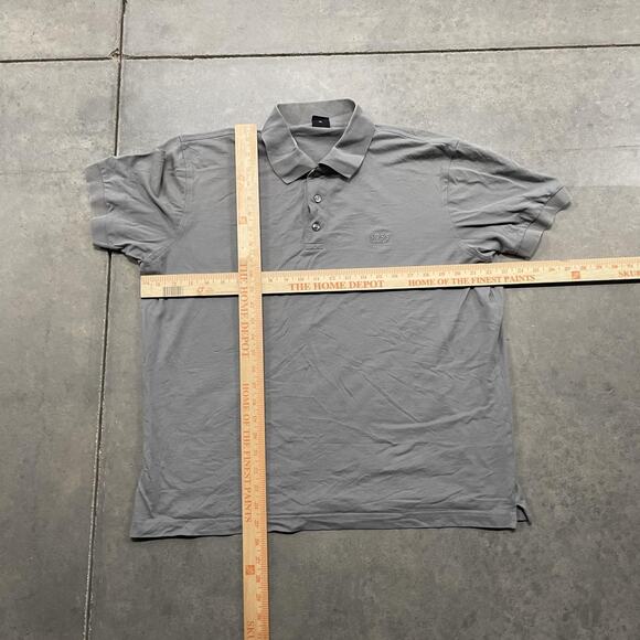 BOSS Hugo Boss Polo Shirt Mens Extra Large Gray Pima Cotton Short Sleeve Logo - Picture 2 of 7